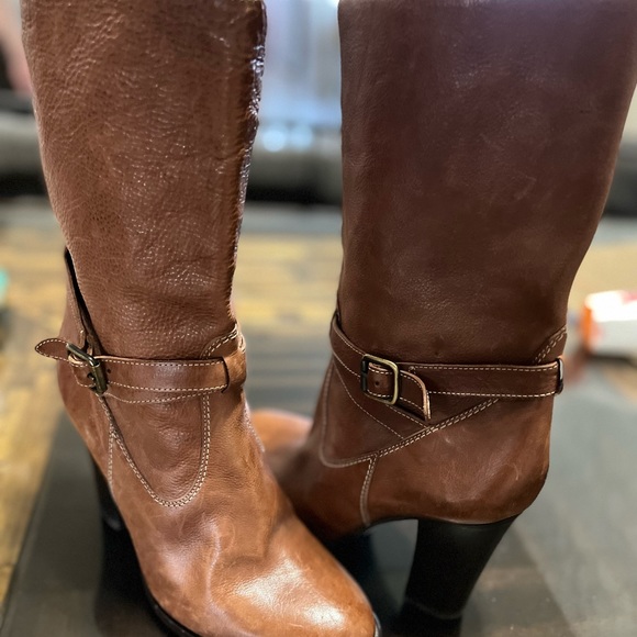 J Crew Women’s Leather Mid Calf Heels Boots. Size 8.5 - Picture 5 of 13